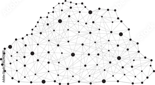 Cloud Computing Network Low-Poly Vector: Big Data Connection, Geometric Mesh, and Technology Background
