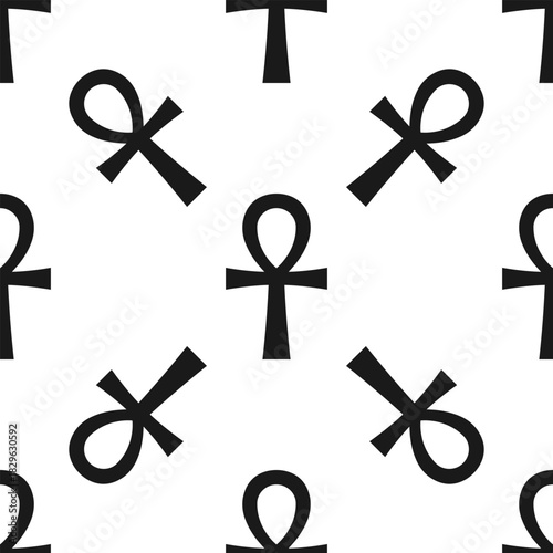 Ankh Egyptian Cross Symbol Repeating Pattern