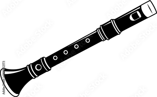 silhouette of a wind instrument resembling a recorder