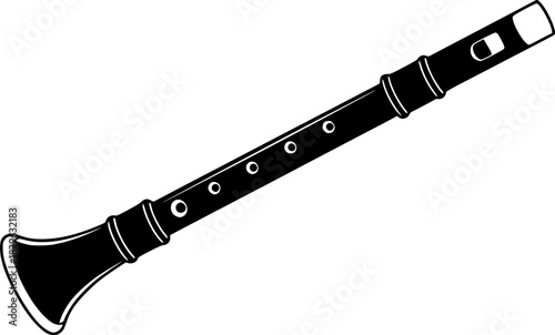 silhouette of a wind instrument resembling a recorder