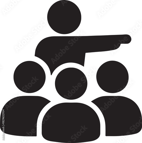 Minimal business unity icon showing teamwork, collaboration, partnership and collective success in vector style.