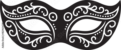 Venetian Carnival Mask Face Disguise Costume Masquerade Celebration Element Isolated On Plain Background And Decoration