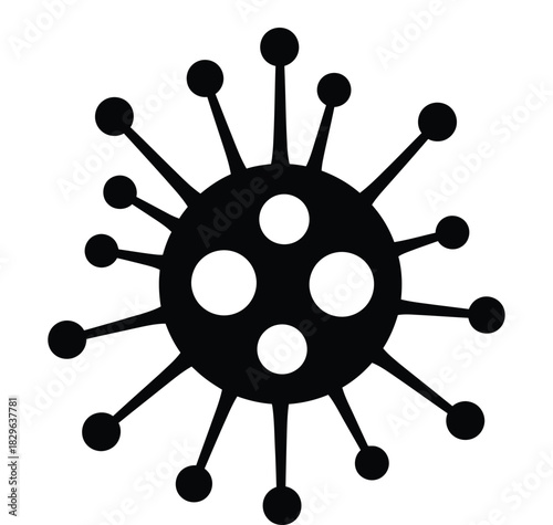 Coronavirus graphic representation in black and white simple yet impactful