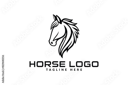 horse head logo icon vector illustration
