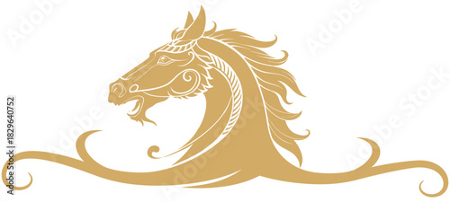 vector illustration of a chinese horse with ornaments