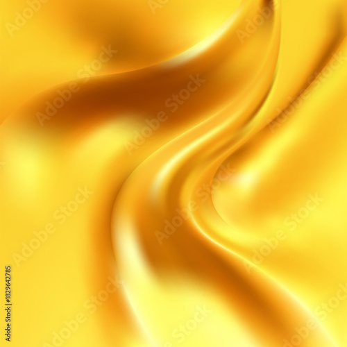 Silky golden fabric Clothing, textiles, beauty and fashion. eps 10