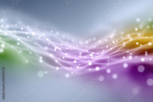 Abstract Digital Flow: An abstract digital flow of light, weaving through a gradient of colors, conveys a sense of energy, innovation and connection. Perfect for tech or design projects.