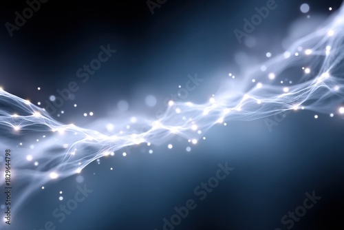 Abstract Energy Flow: A dynamic, luminous depiction of flowing energy, with interconnected nodes and a gentle, ethereal glow, suggesting concepts of connectivity and advanced technology.