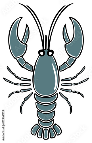 blue lobster cartoon on white background clip art preview