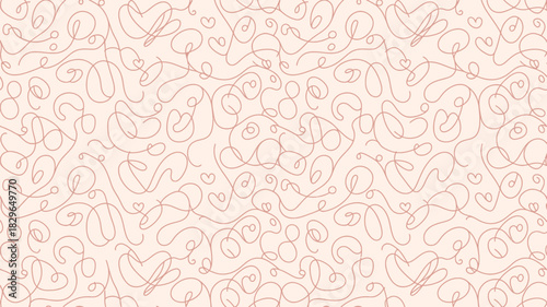 A light pink background with a pattern of swirling lines and small hearts scattered throughout the image