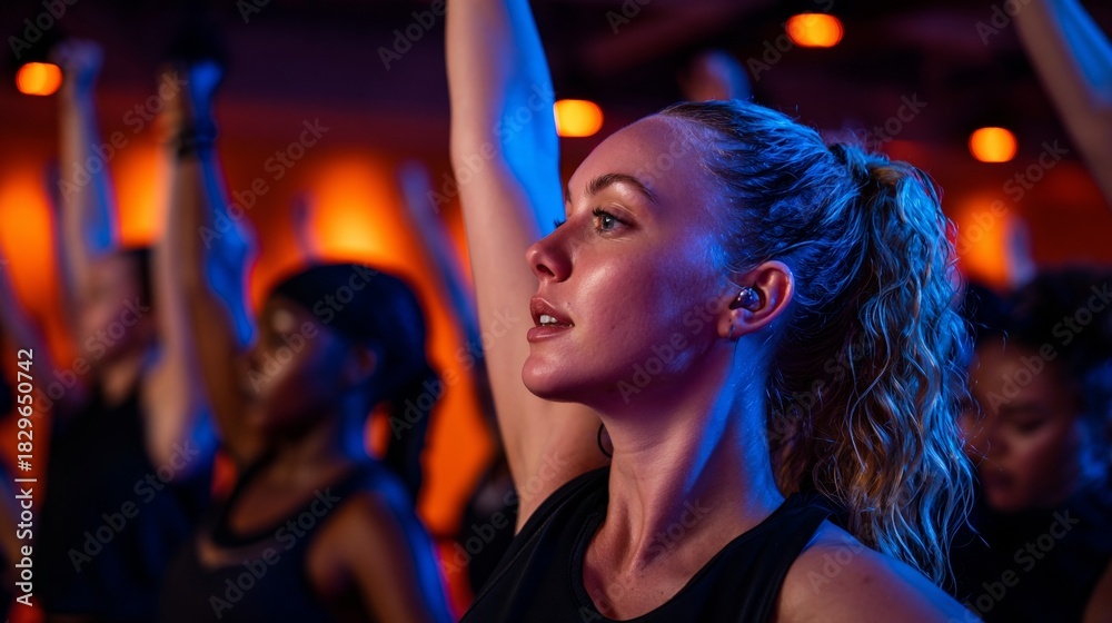 Fototapeta premium Woman exercising in gym.