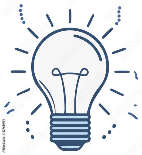Conceptual illustration of a glowing light bulb representing innovation and new ideas