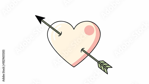 Heart Struck by Arrow Icon Love, Romance, and Valentine's Day Symbolism