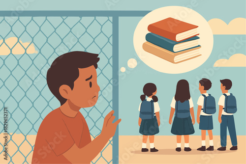 Street Child Dreaming of Going to School