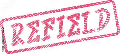 Refreshing word mark featuring a revitalizing pink dotted stamp texture on a crisp white