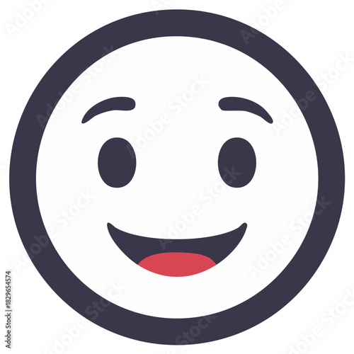 Smiling Face Emoji with Joyful Expression Happy Smiling Face Icon Vector
