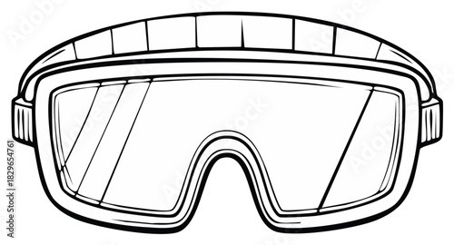 Protective Safety Goggles Illustration: Workwear Eye Protection Outline
