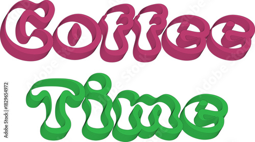 Coffee Time lettering fun typography design vector illustration isolated on wh
