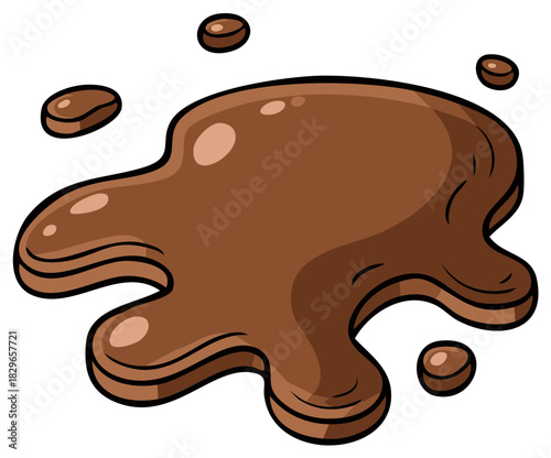 Cartoon Chocolate Splatter with Droplets