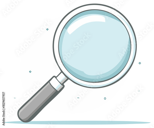 Cute cartoon magnifying glass illustration representing search discovery and focus