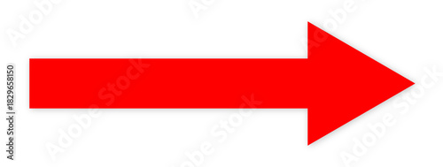 Arrow sign solid vivid red vector pictogram with a slight shadow effect, great for emphasizing important information, warning alerts, or call-to-action buttons