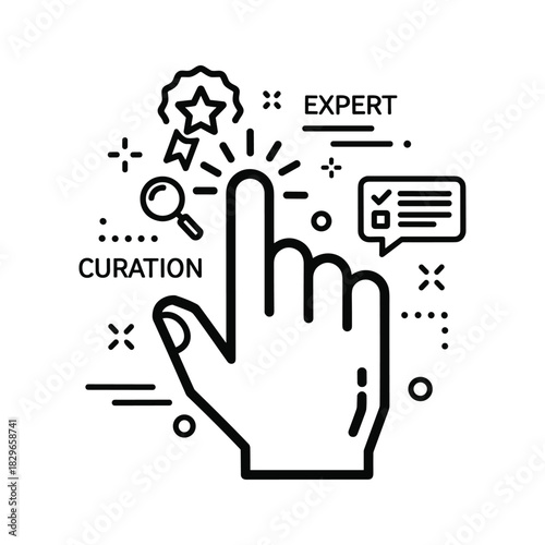 Minimalist line art of lips with saliva isolated on