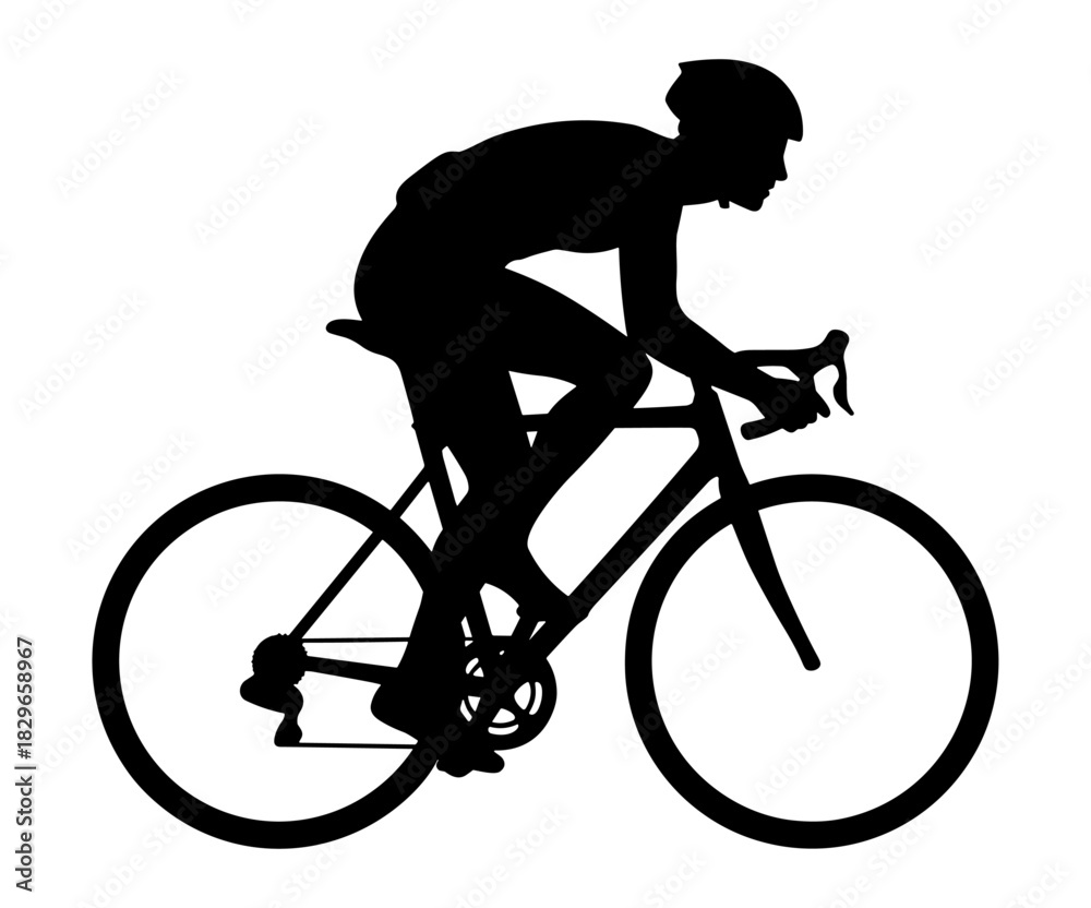 Obraz premium Silhouette of a person riding a bicycle