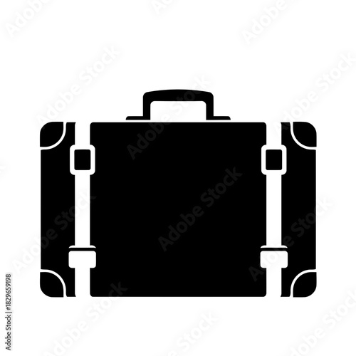 Black Suitcase Silhouette for Travel and Journey