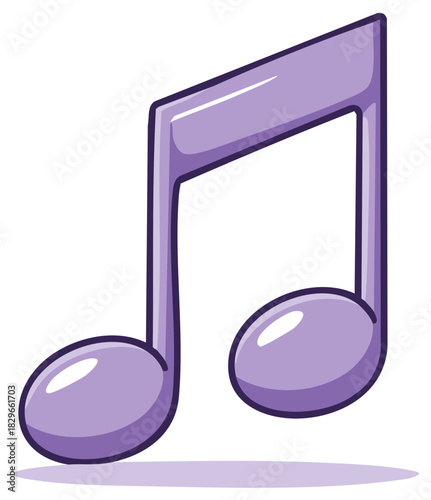 Lavender Music Note Design for Creative Projects. Vector Illustration.