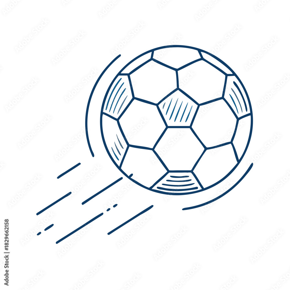 Fototapeta premium Flying soccer ball illustration, essential sports image for teams, coaches, and football promotions.