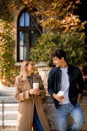 Couple enjoying coffee toge...