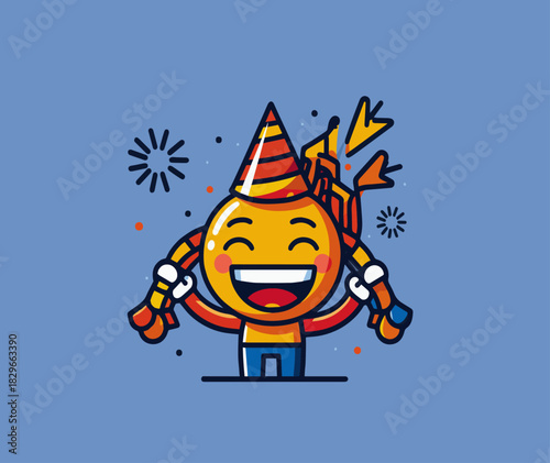 emojie vector illustration of new year party