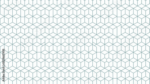 A repeating pattern of isometric cubes with light gray outlines on a white background creating illusion