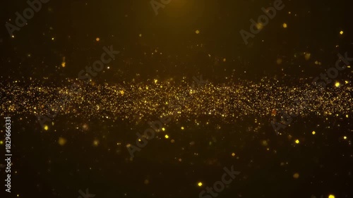 Luxurious Gold Dust Particles Seamlessly Drifting and Swirling on Black Background