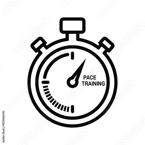 Stopwatch icon showing pace training isolated on