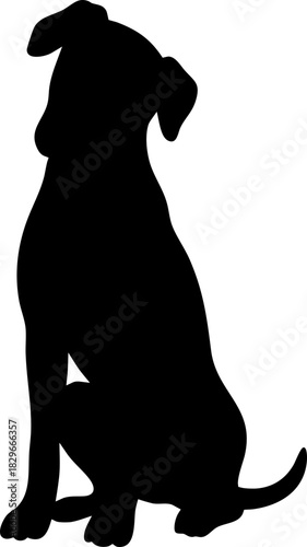 Dog black silhouette clipart design illustration isolated on background 
