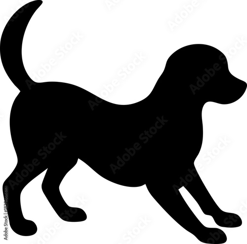 Dog black silhouette clipart design illustration isolated on background 