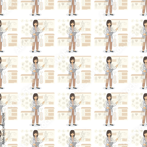 Future Health & Biotech icons pattern illustration
