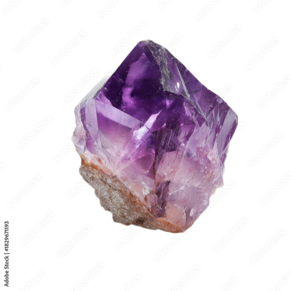 Fototapeta premium A purple crystal is sitting on a white surface