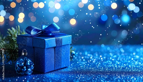 青の輝きに包まれたギフトボックス1
