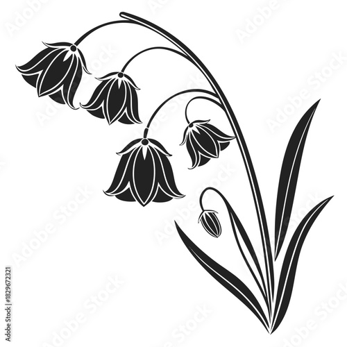 Sweet Pea Flower Art with Buds and Leaves