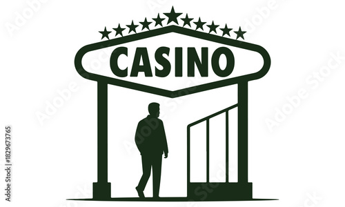 Businessman winning money at casino luck and gambling success concept