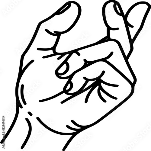 Hand Gesture: A close-up illustration of a hand gesturing with a pinch, showcasing the intricate lines and curves that define its form and conveying a sense of precision and intent.