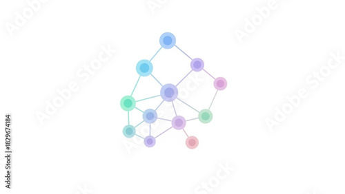 Abstract network connection nodes pastel gradient