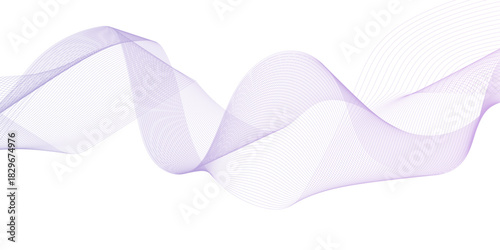 Abstract smooth pink gradient line frequency. isolated element creative blend curve flow line technology. modern white web banner vector beautiful waveform light music energy design.	