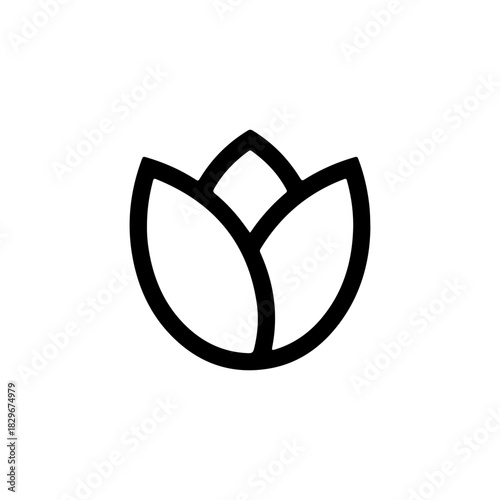 Elegant tulip blossom icon, minimalist flower symbol for springtime branding needs