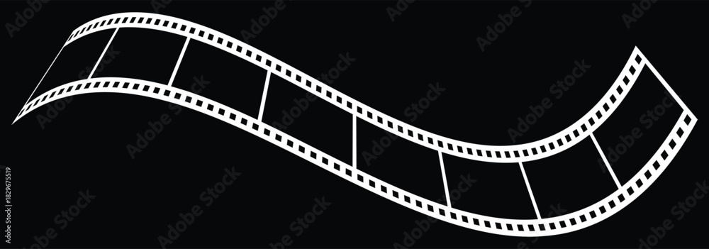 Fototapeta premium Long vector Film strip icon. Old retro tape film video movies, Grunge vintage film strip for photo video filming. eps 10