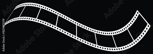 Long vector Film strip icon. Old retro tape film video movies, Grunge vintage film strip for photo video filming. eps 10
