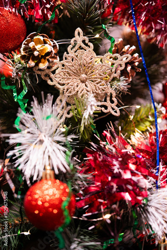 Christmass table decor.basket with toys