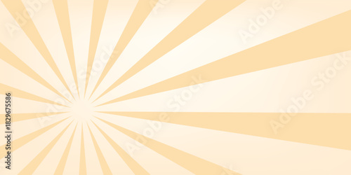 Sun rays retro vintage style white background. Radial sunburst pattern yellow background. Rays backdrop. Summer banner vector illustration.